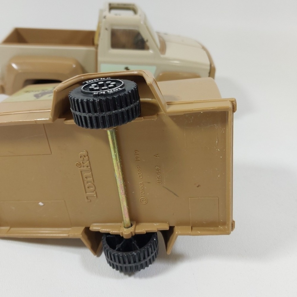 Vintage 1979 Tonka Buckin' Bronco Pick-Up Truck w/ Horse Trailer Tan #812562 - Picture 11 of 11